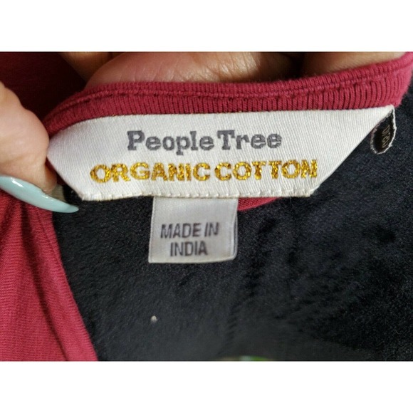 People Tree Women's Red Polyester V-Neck Long Sleeve Knee Length Dress Size 10 - Picture 9 of 12